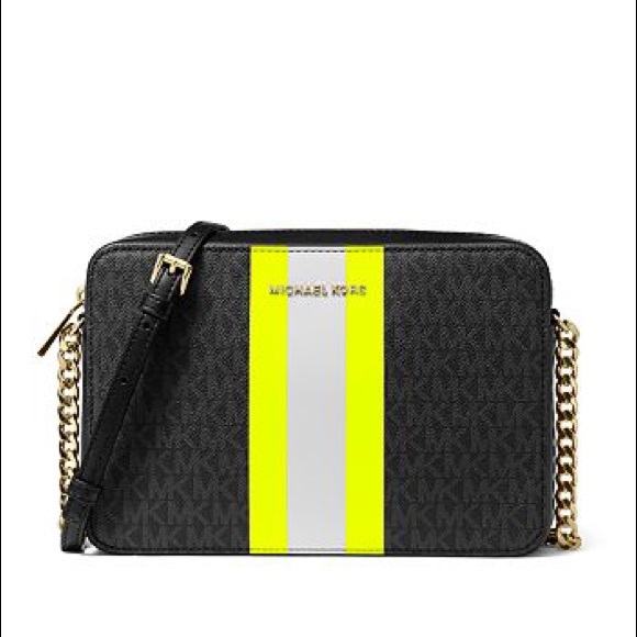 Michael Kors Handbags - Michael Kors | Jet Set Large Logo Stripe Crossbody